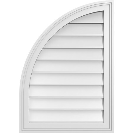 Ekena Millwork Quarter Round Top Left Surface Mount PVC Gable Vent w/ 2"W x 1-1/2"P Brickmould Frame, 20"W x 28"H GVPQL20X2802SN